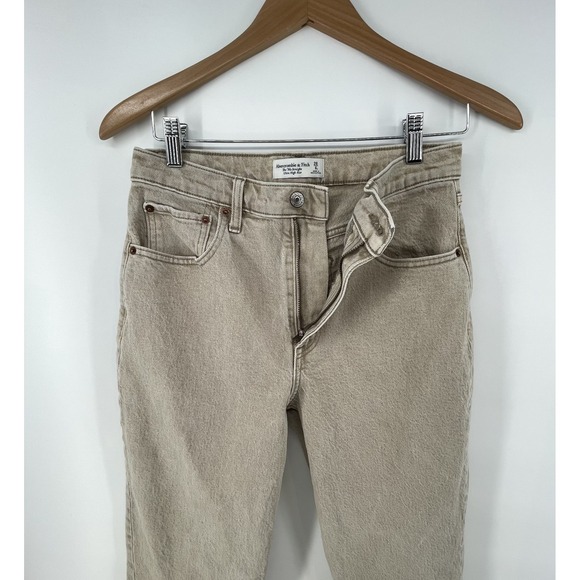 Abercrombie & Fitch Jeans Women Sz 28/6L Beige Tan 90s Relaxed Ultra-Rise 28x31 - Picture 5 of 11
